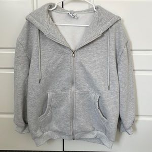 Gray zip-up